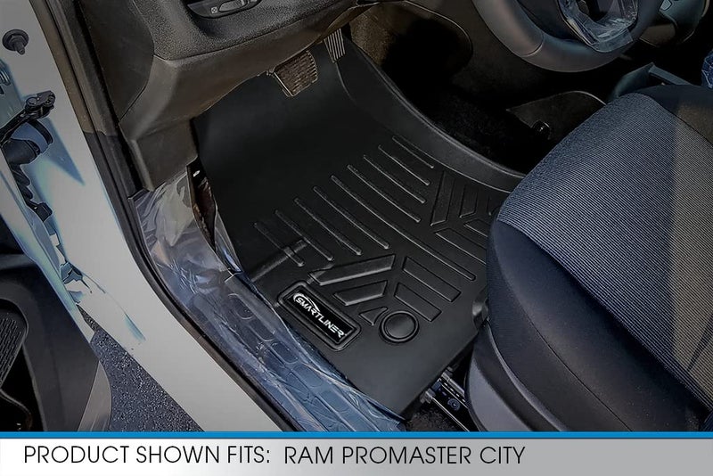 SMARTLINER Custom Fit Floor Mats 1st Row Liner Set for 2015-2022 Ram Promaster City - Image 2